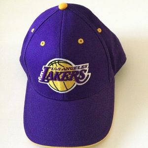 FAN FAVORITES LOS ANGELES LAKERS BASEBALL CAP PURPLE AND GOLD OS NWOT